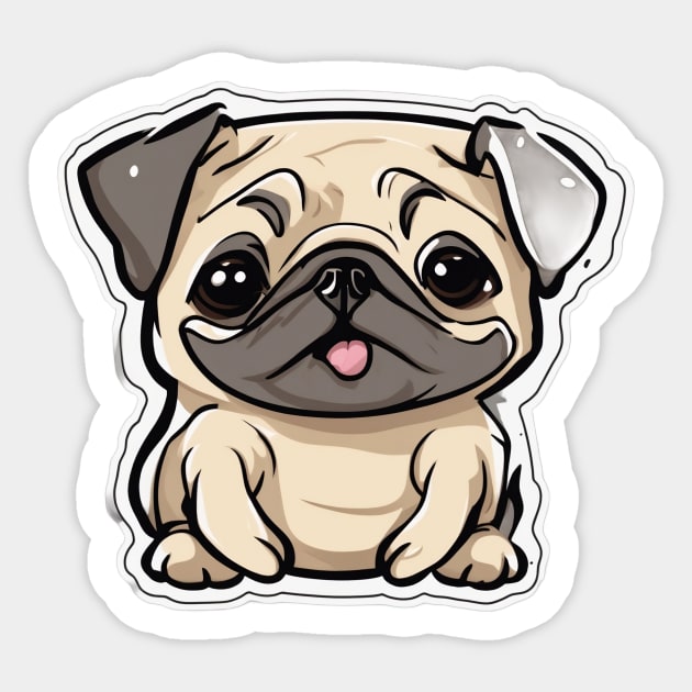 Cute pug puppy Sticker by LordNelson-Store